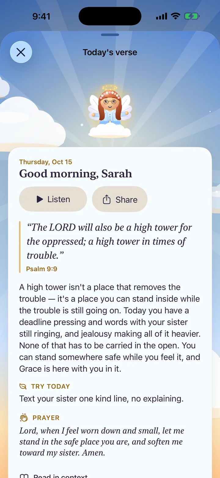 Today's verse in Better Human with a short reflection and a prayer