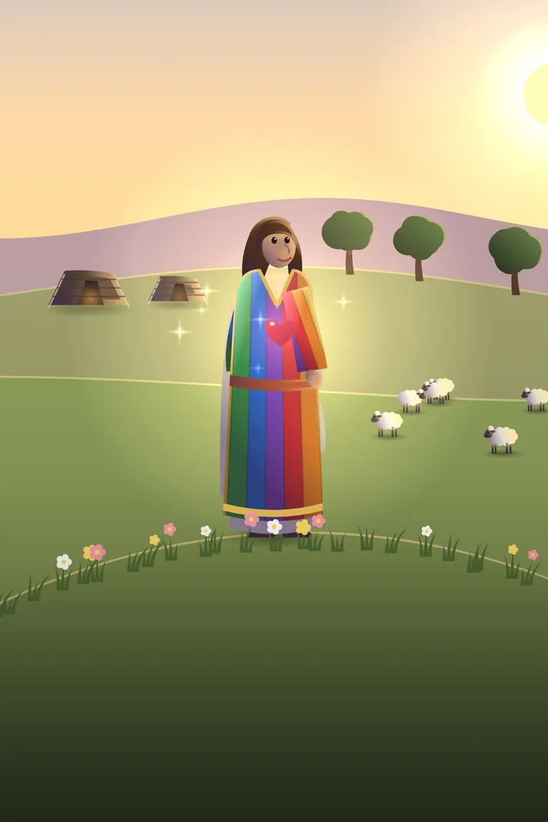 Joseph Forgives His Brothers, a painted Bible story